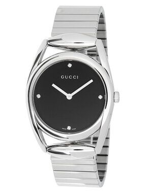 Gucci U-Play YA139406 139MD Stainless Steel Bracelet Diamonds Swiss Quartz Watch